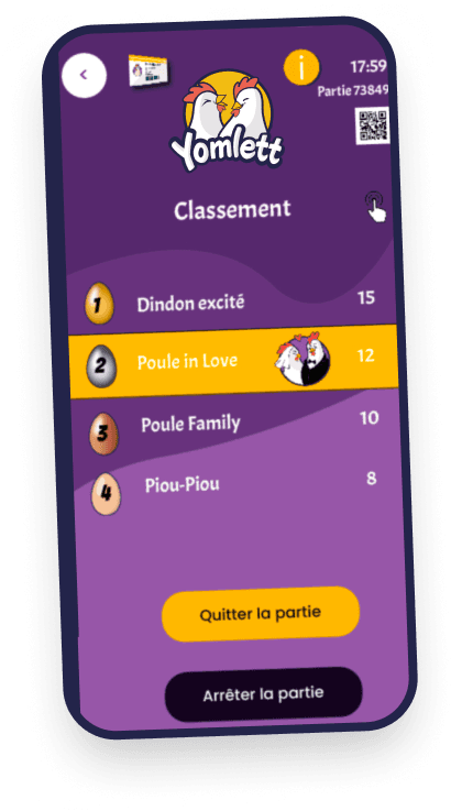 Classement Yomlett sur un téléphone